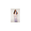 Robe bodystocking blanche sans couture avec motif de dentelle personnalisé et motifs en résille 